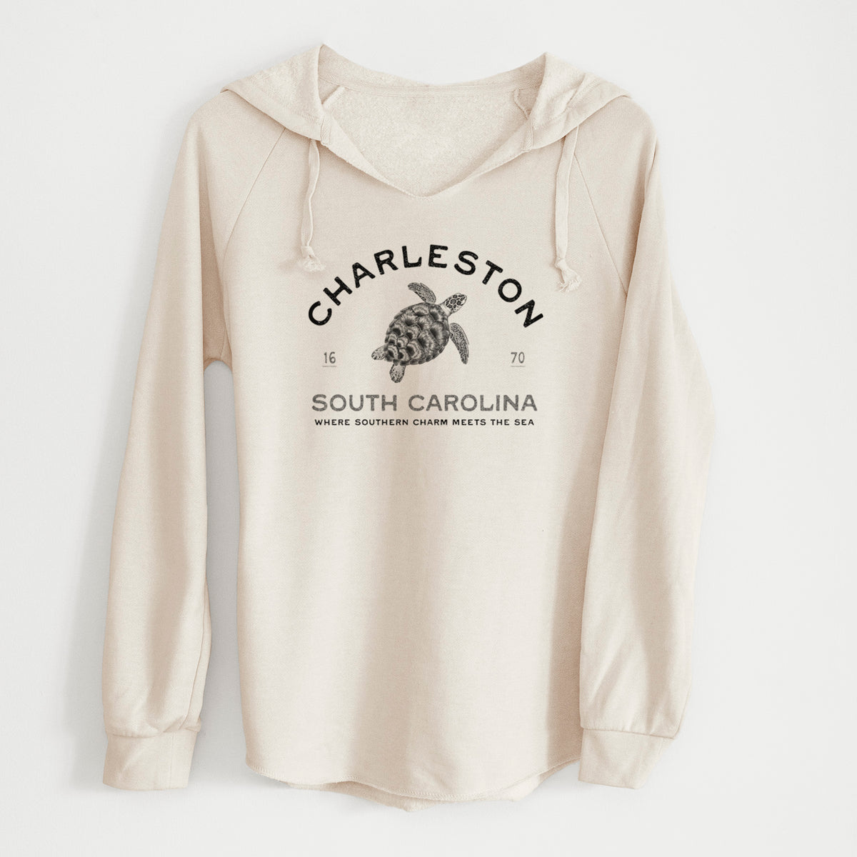 Charleston South Carolina - Loggerhead Sea Turtle - Cali Wave Hooded Sweatshirt