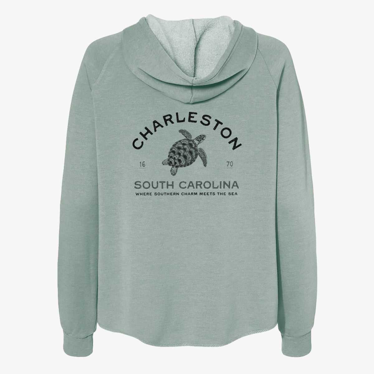 Charleston South Carolina - Loggerhead Sea Turtle - Women's Cali Wave Zip-Up Sweatshirt