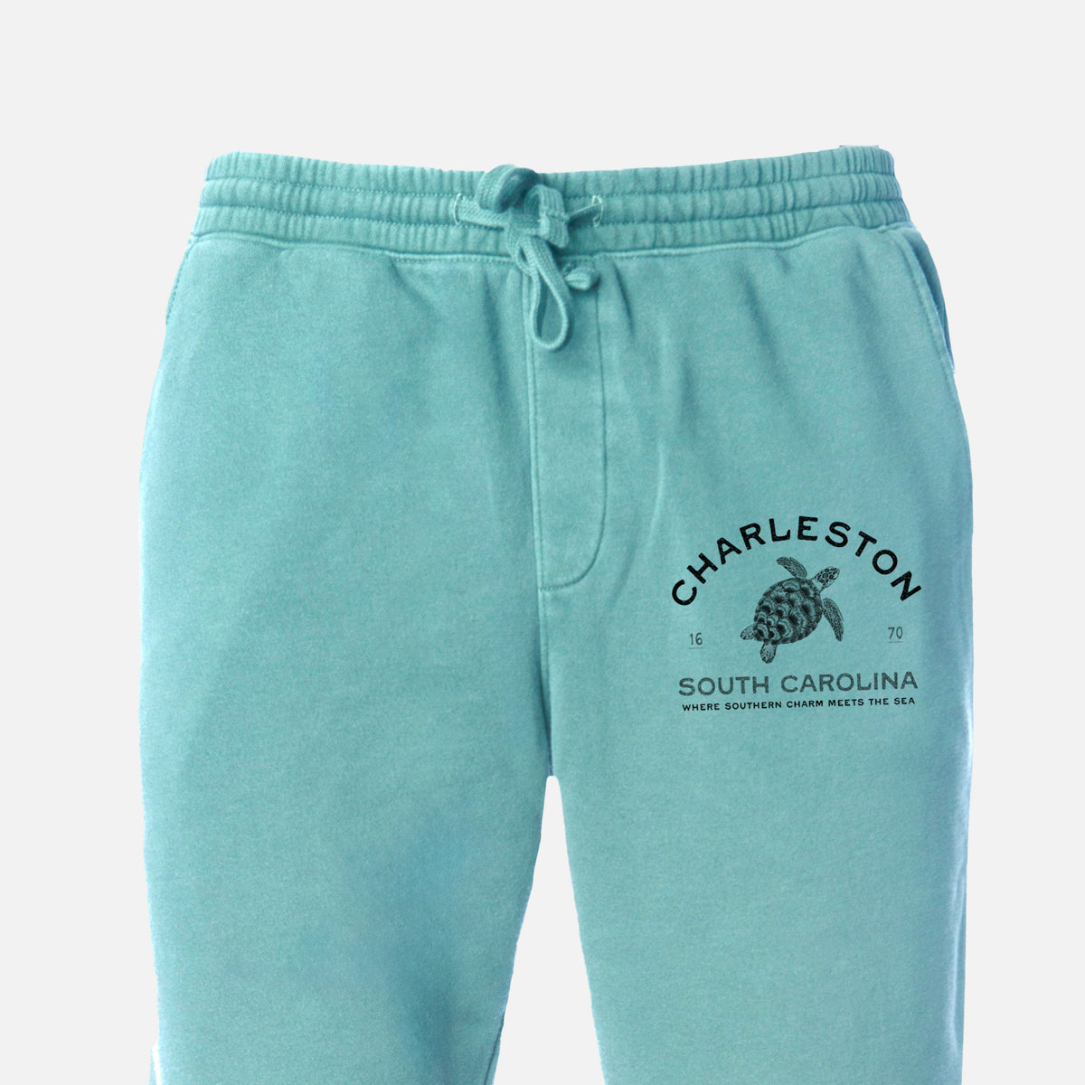 Charleston South Carolina - Loggerhead Sea Turtle - Unisex Pigment Dyed Sweatpants