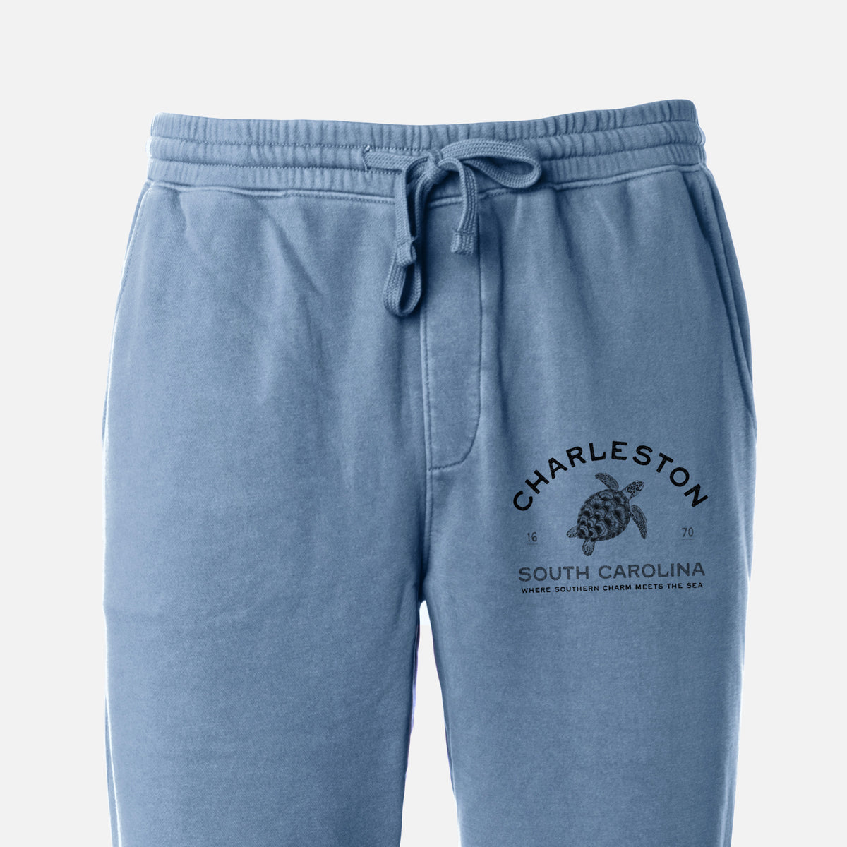 Charleston South Carolina - Loggerhead Sea Turtle - Unisex Pigment Dyed Sweatpants