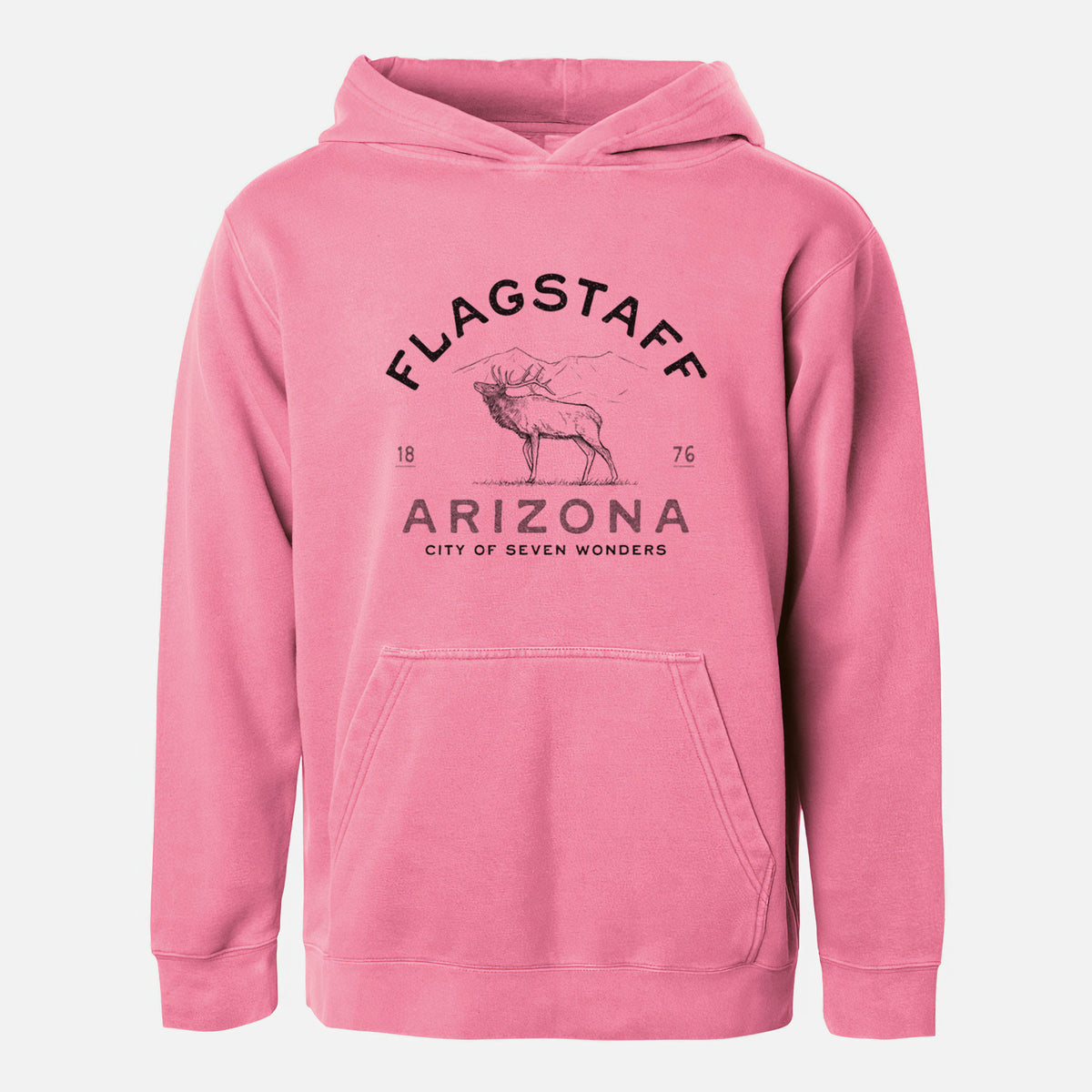 Flagstaff Arizona Elk - Youth Pigment Dyed Hoodie
