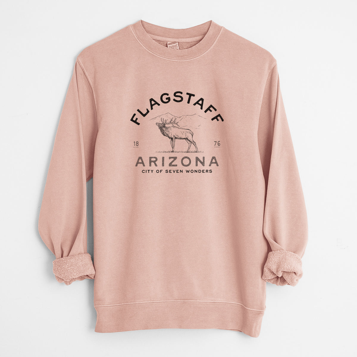 Flagstaff Arizona Elk - Unisex Pigment Dyed Crew Sweatshirt