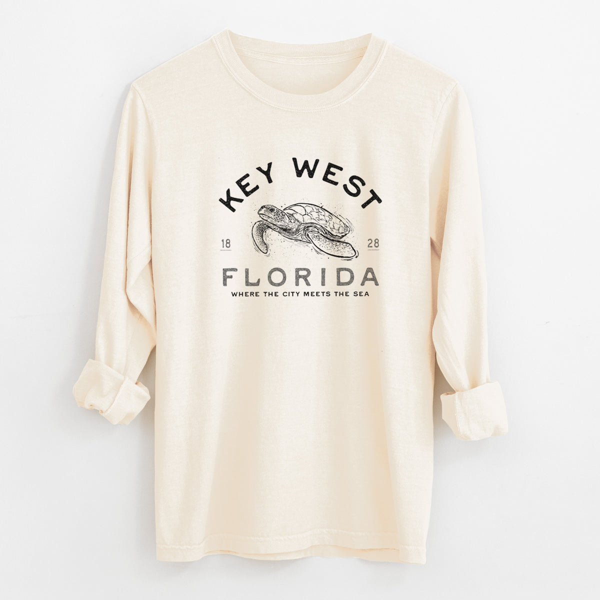 Key West Florida Sea Turtle - Unisex Comfort Colors 100% Cotton Long Sleeve