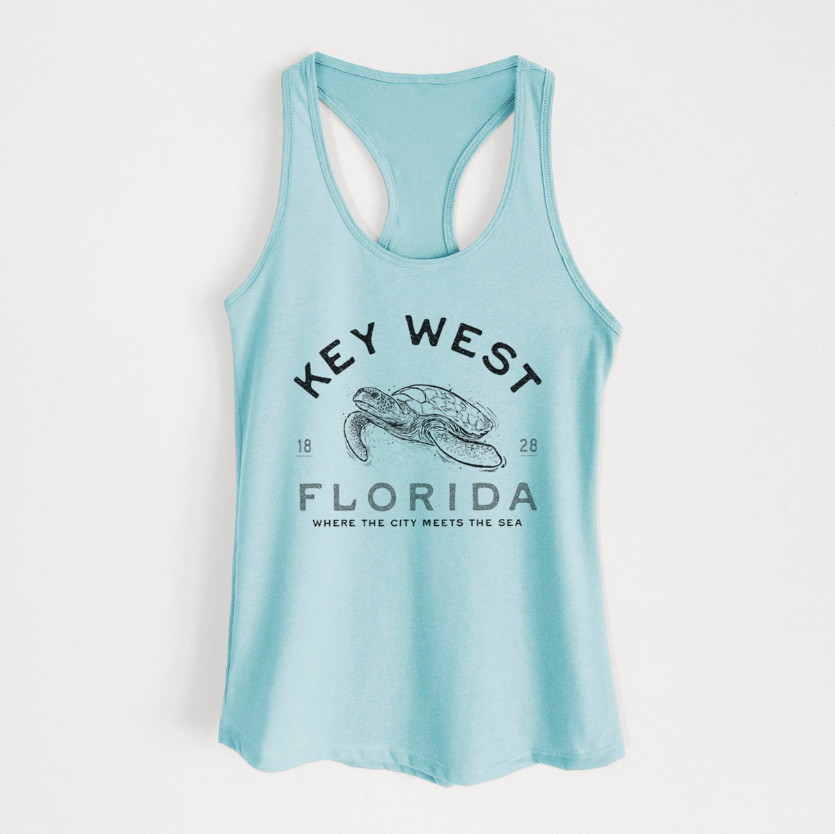 Key West Florida Sea Turtle - Women&#39;s Racerback Tanktop