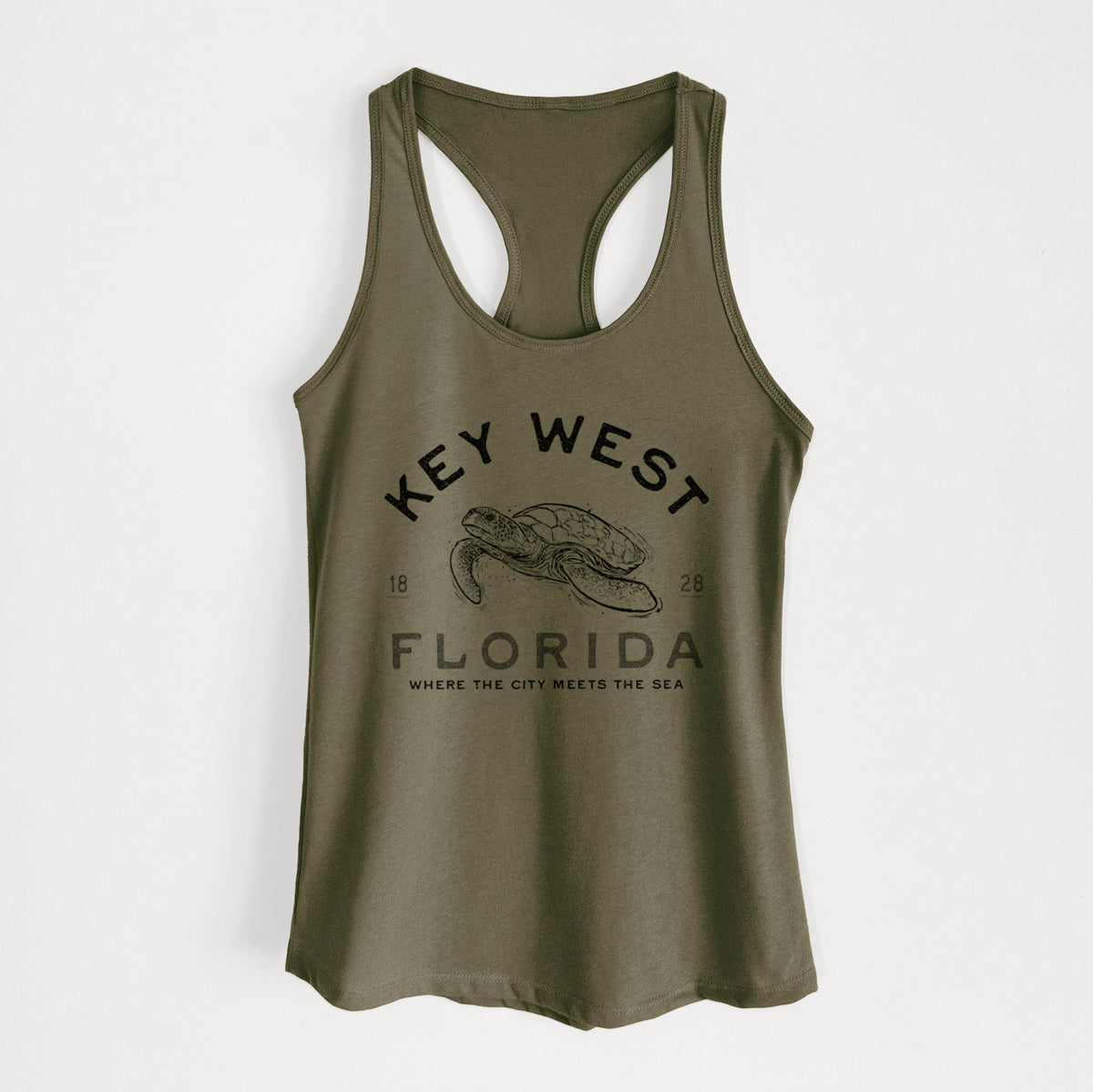 Key West Florida Sea Turtle - Women&#39;s Racerback Tanktop