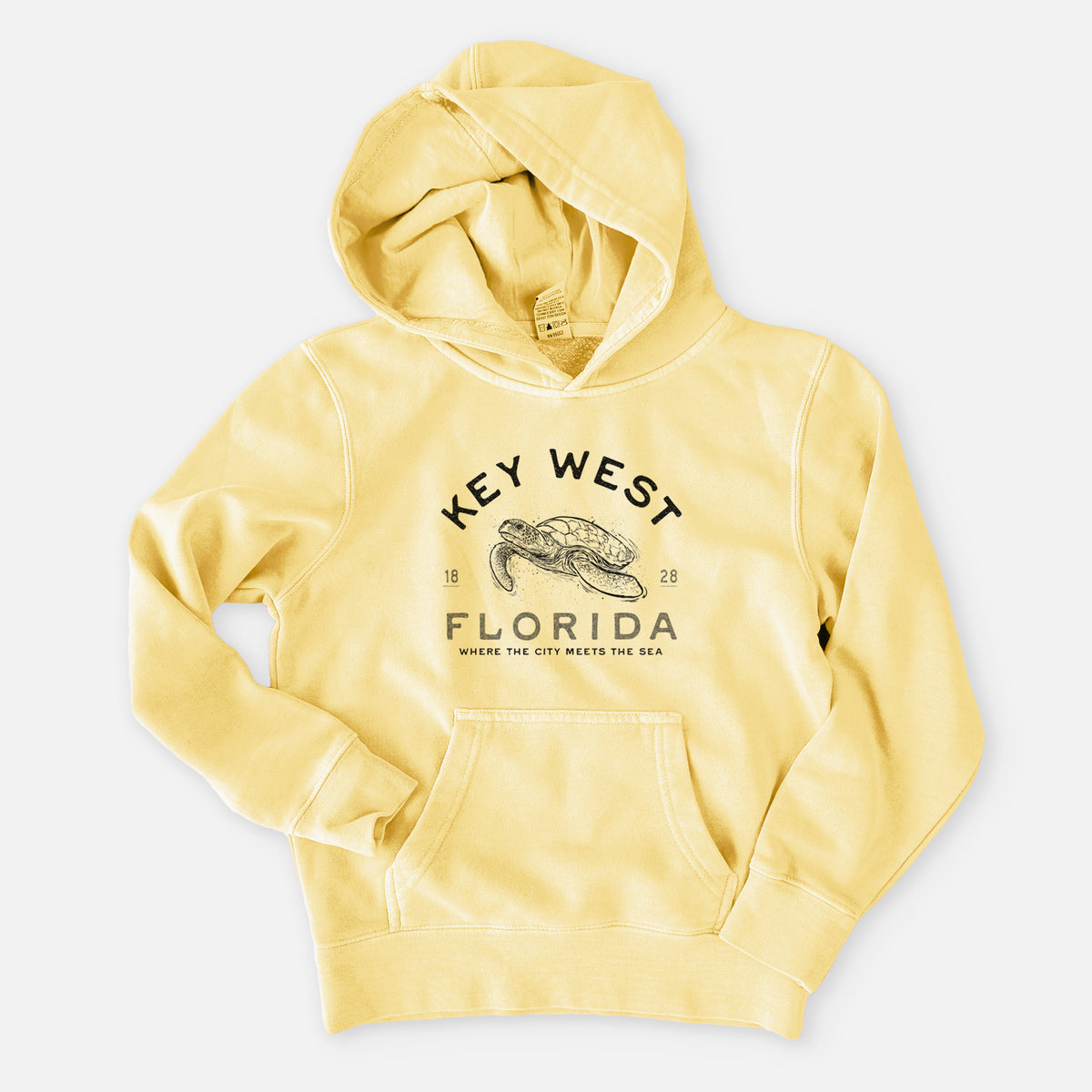 Key West Florida Sea Turtle - Youth Pigment Dyed Hoodie