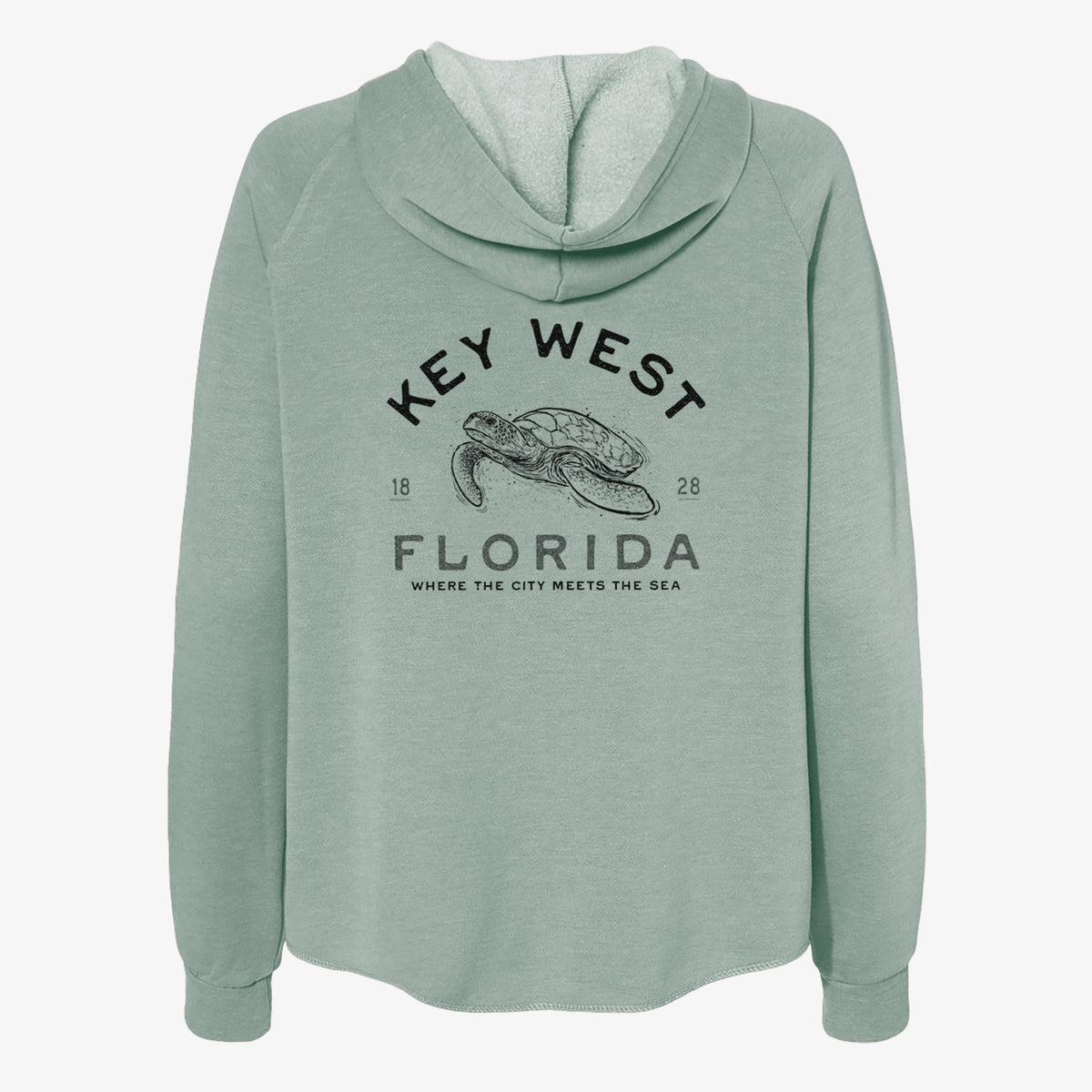 Key West Florida Sea Turtle - Women&#39;s Cali Wave Zip-Up Sweatshirt