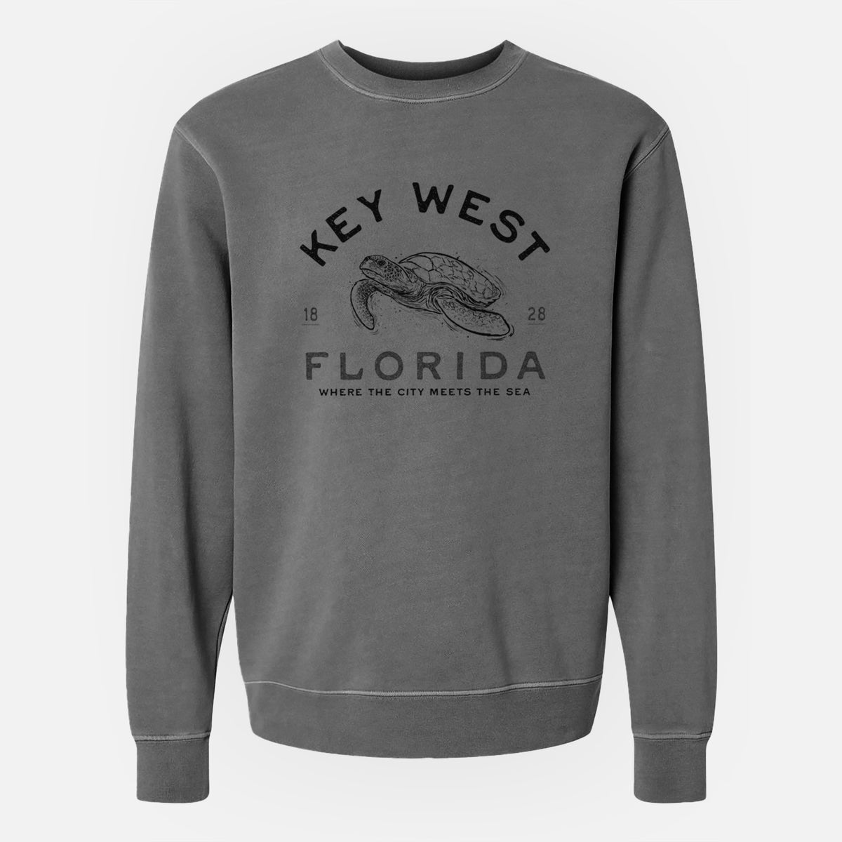 Key West Florida Sea Turtle - Unisex Pigment Dyed Crew Sweatshirt