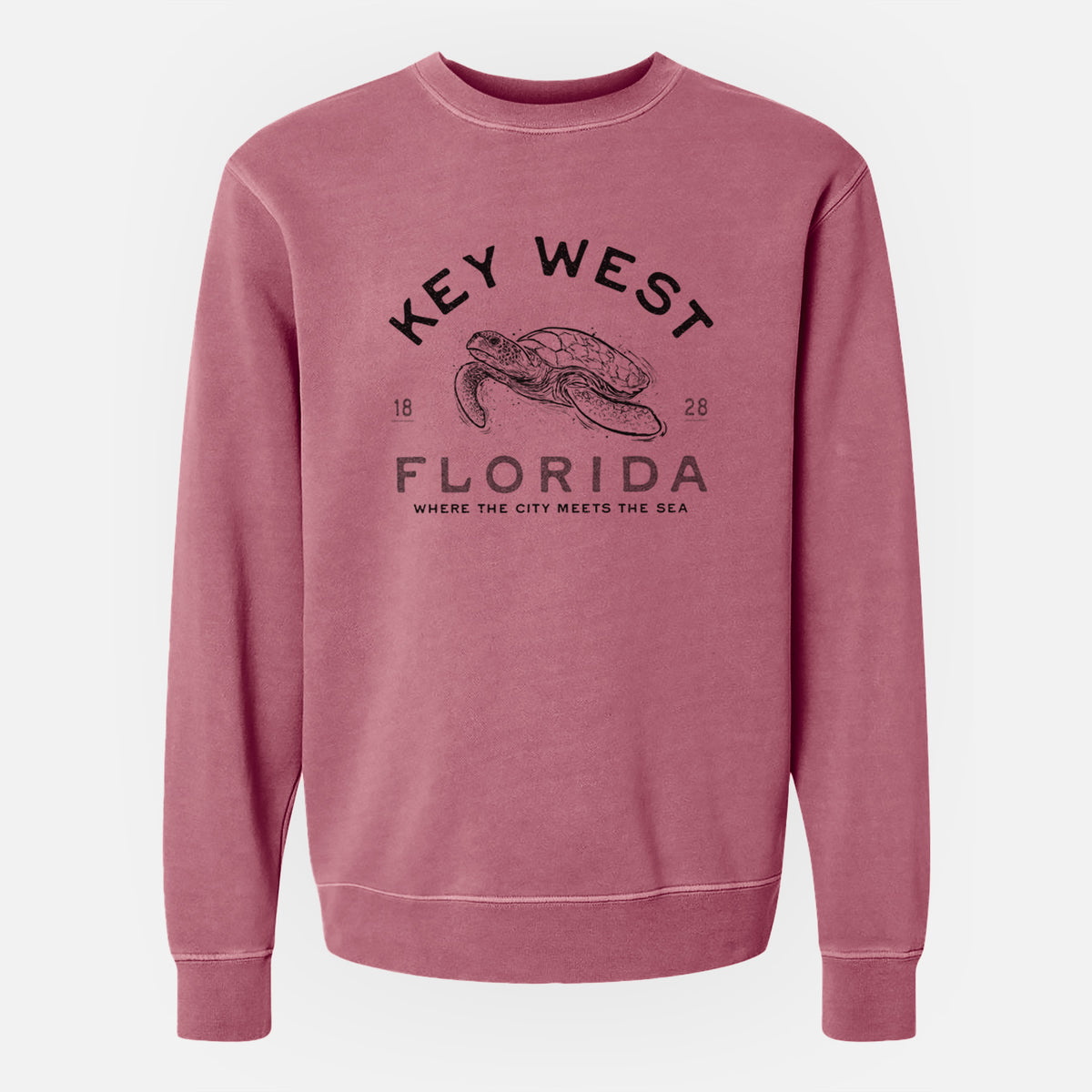 Key West Florida Sea Turtle - Unisex Pigment Dyed Crew Sweatshirt