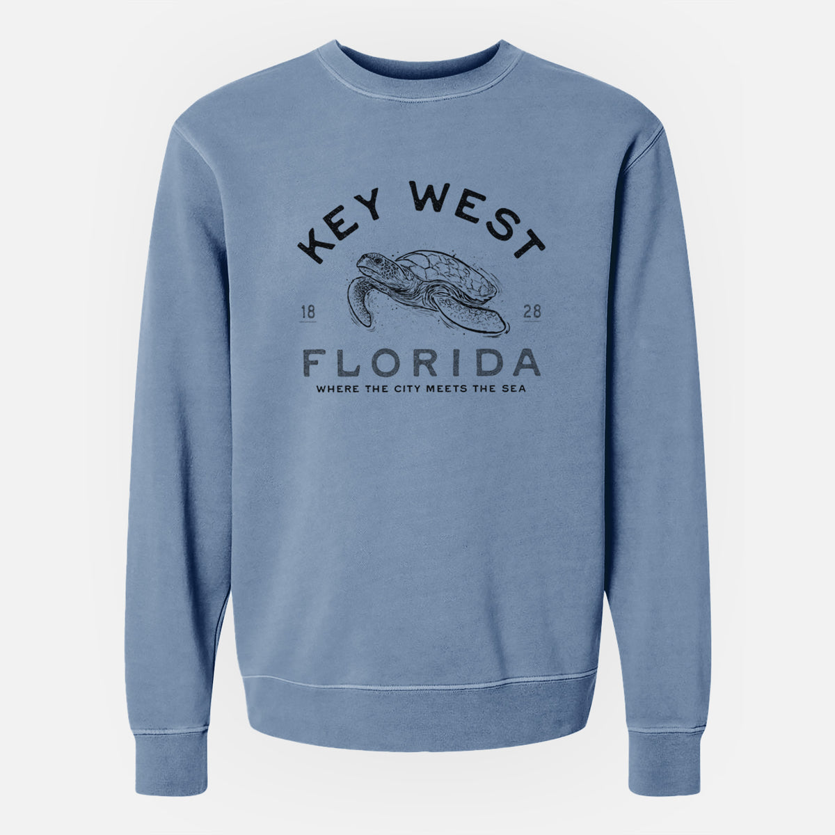 Key West Florida Sea Turtle - Unisex Pigment Dyed Crew Sweatshirt