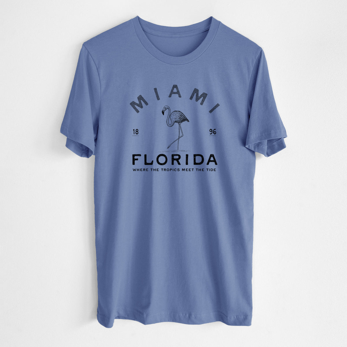 Miami Florida Flamingo - Lightweight 100% Cotton Unisex Crewneck