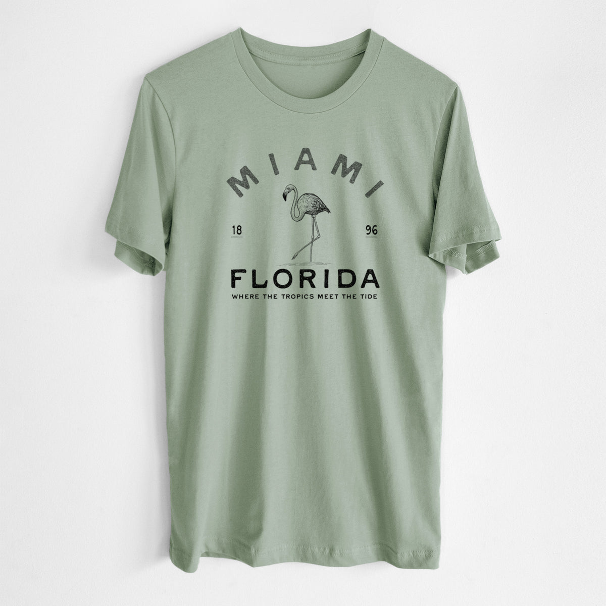 Miami Florida Flamingo - Lightweight 100% Cotton Unisex Crewneck