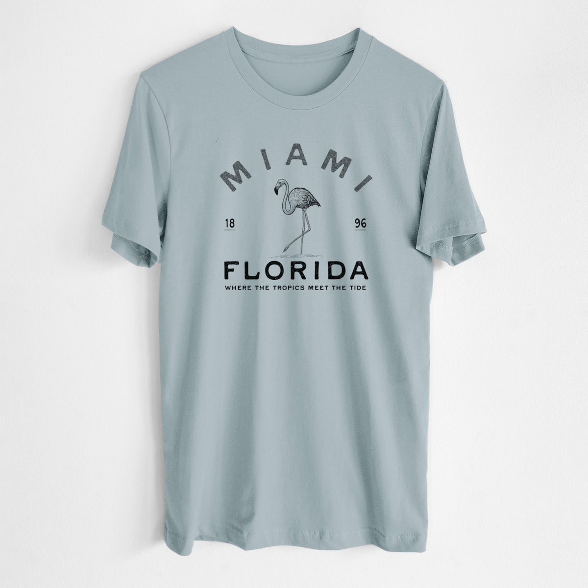 Miami Florida Flamingo - Lightweight 100% Cotton Unisex Crewneck