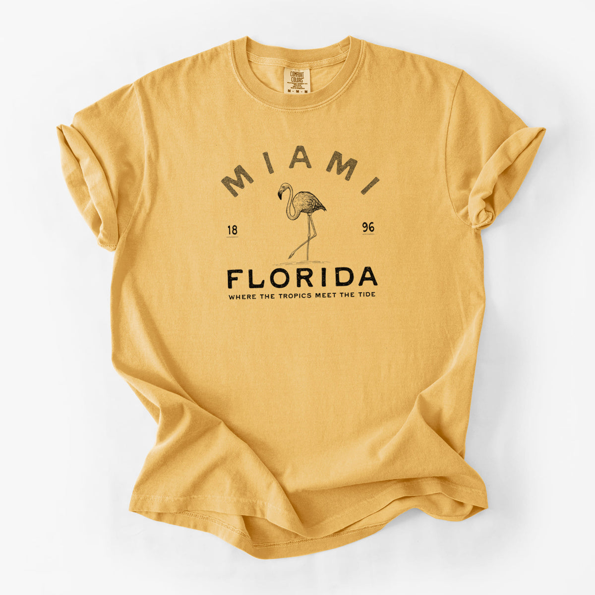 Miami Florisa Flamingo - Unisex Comfort Colors Garment-Dyed Heavyweight T-shirt