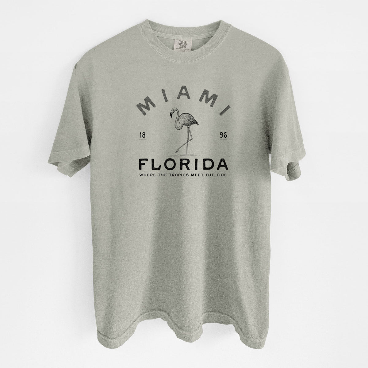 Miami Florisa Flamingo - Unisex Comfort Colors Garment-Dyed Heavyweight T-shirt