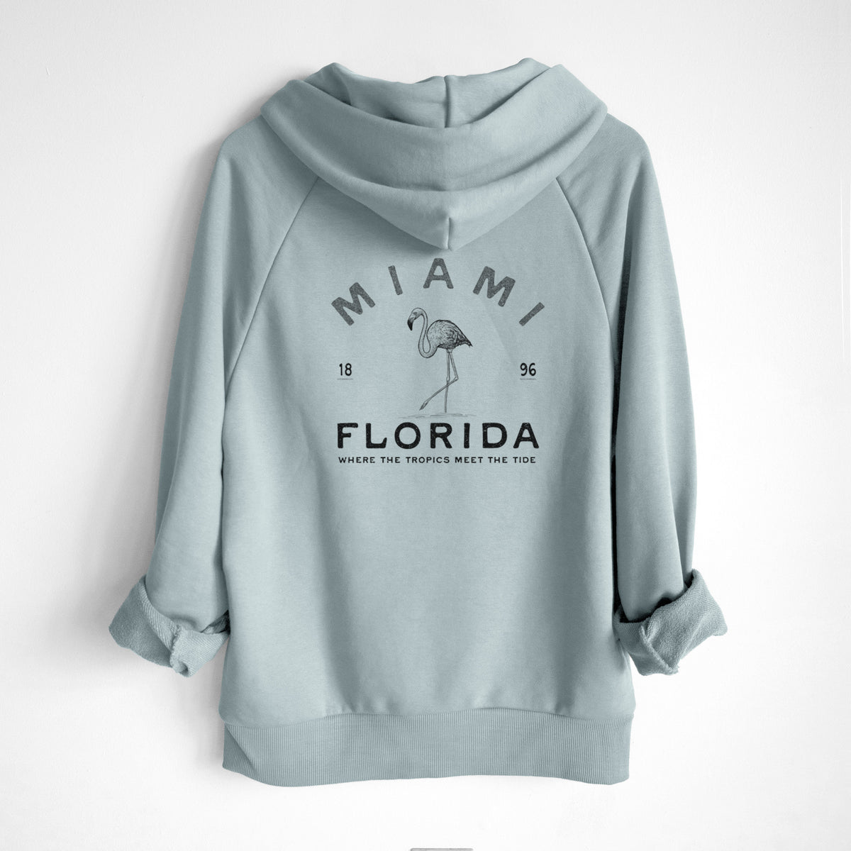 Miami Florida Flamingo - UltraLuxe Heavyweight French Terry Hoodie