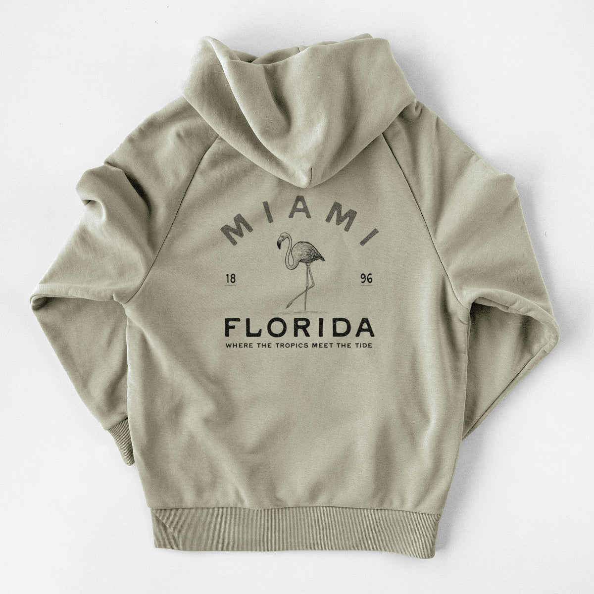 Miami Florida Flamingo - UltraLuxe Heavyweight French Terry Hoodie