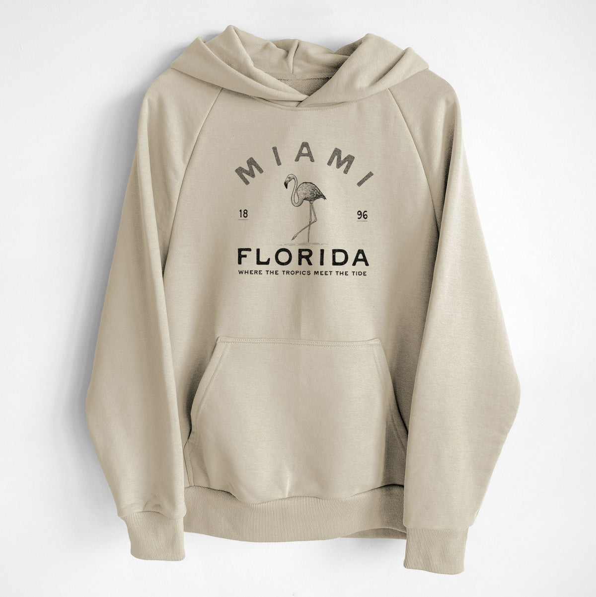Miami Florida Flamingo - UltraLuxe Heavyweight French Terry Hoodie