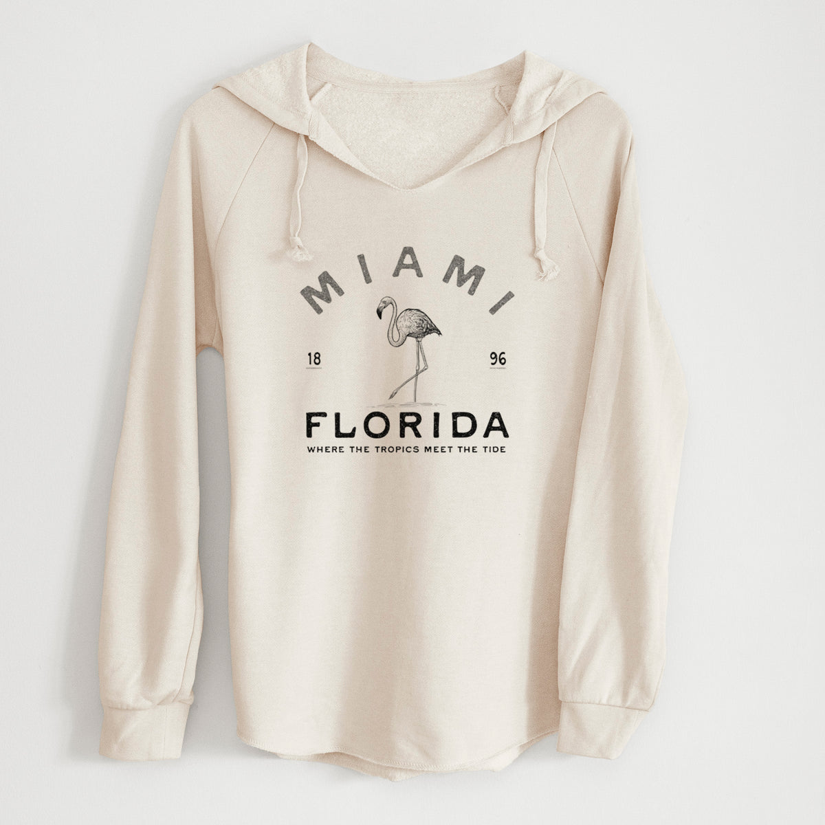 Miami Florida Flamingo - Cali Wave Hooded Sweatshirt