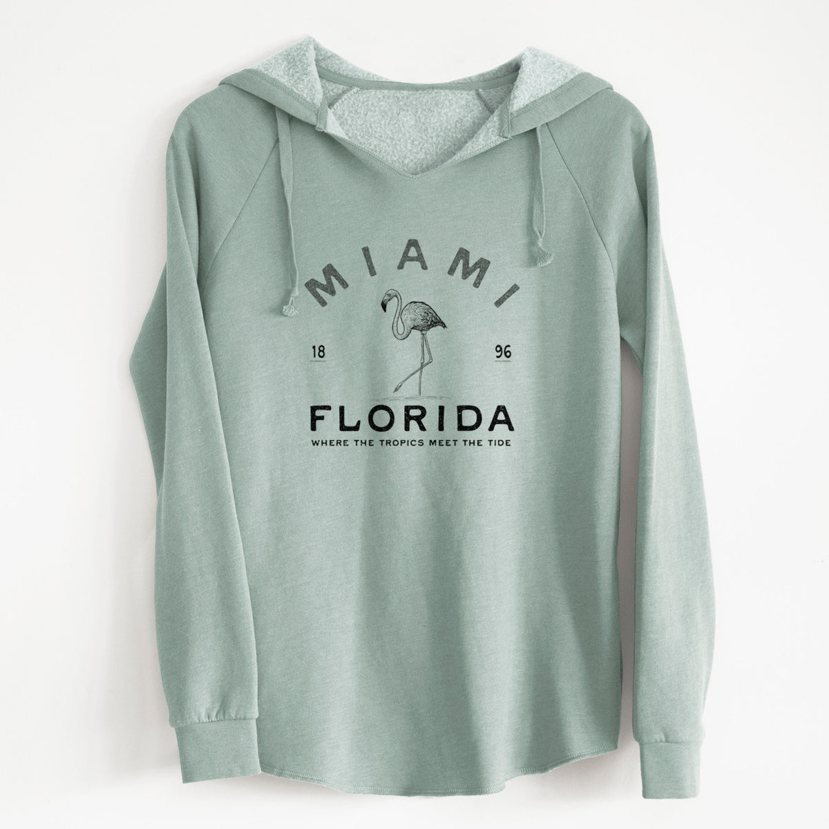 Miami Florida Flamingo - Cali Wave Hooded Sweatshirt