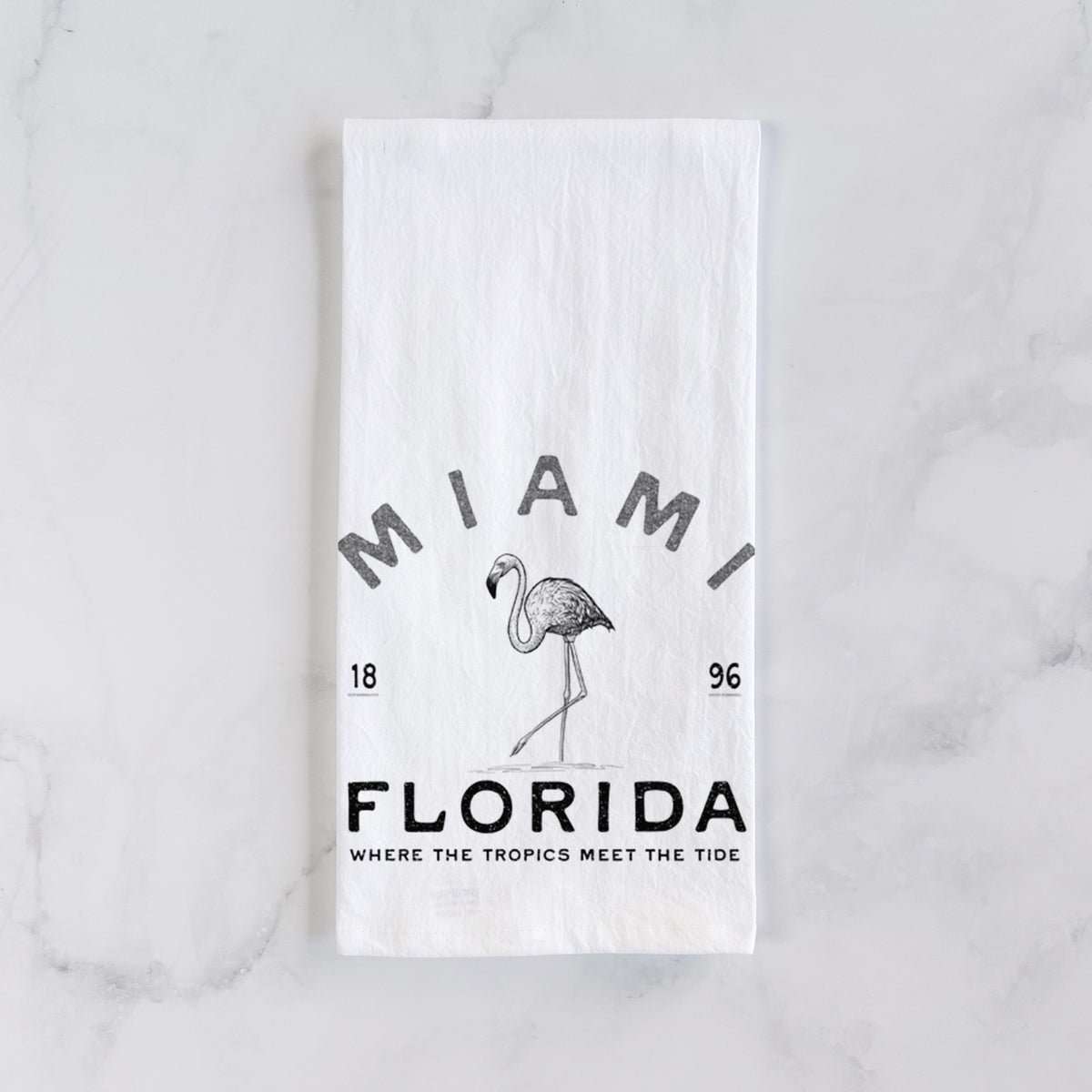Miami Florida Flamingo Tea Towel