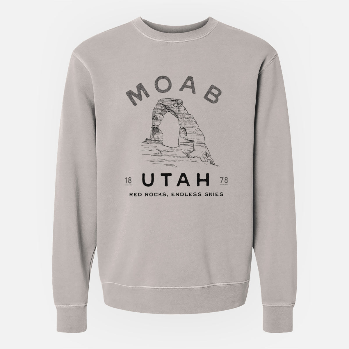 Moab Utah Delicate Arch - Unisex Pigment Dyed Crew Sweatshirt