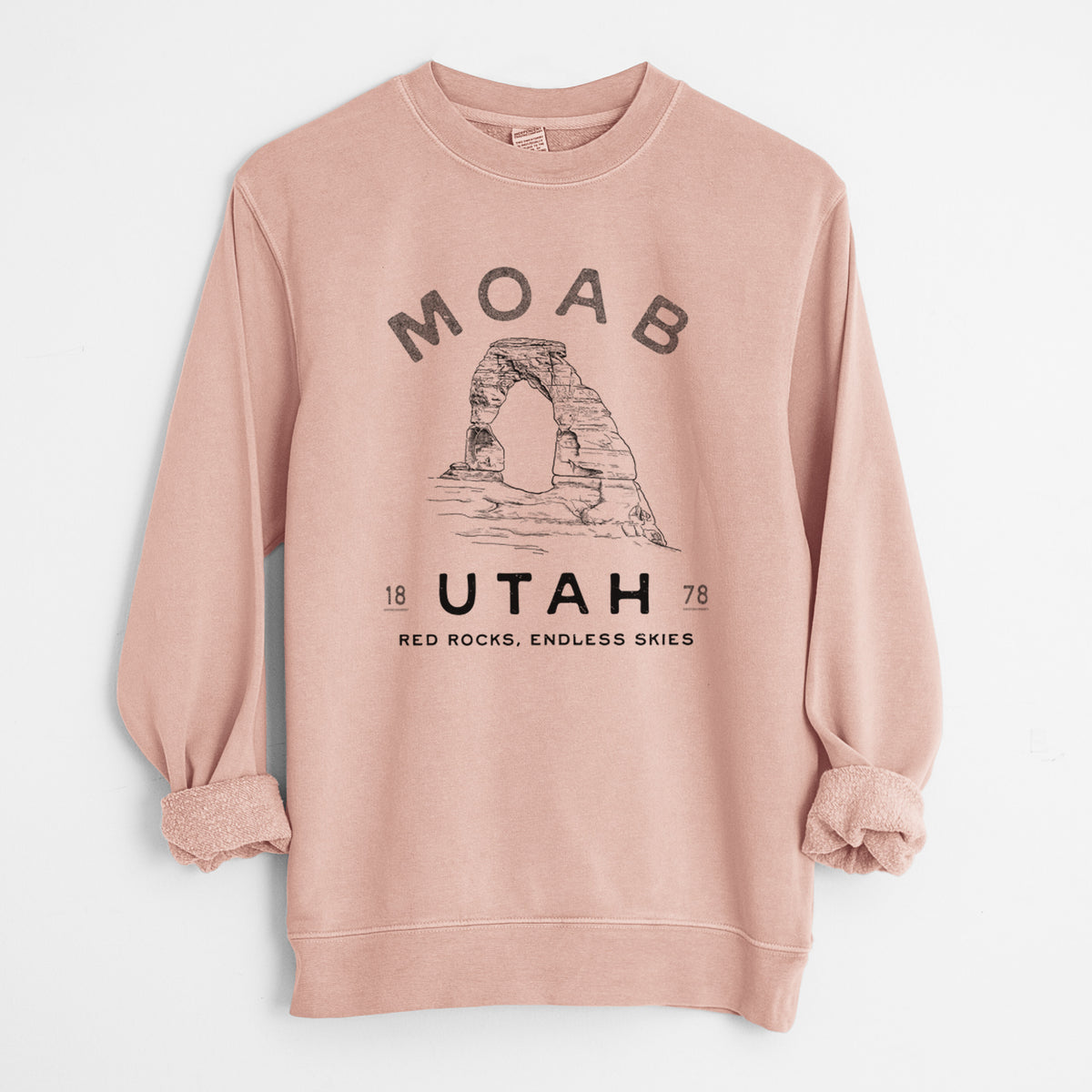 Moab Utah Delicate Arch - Unisex Pigment Dyed Crew Sweatshirt