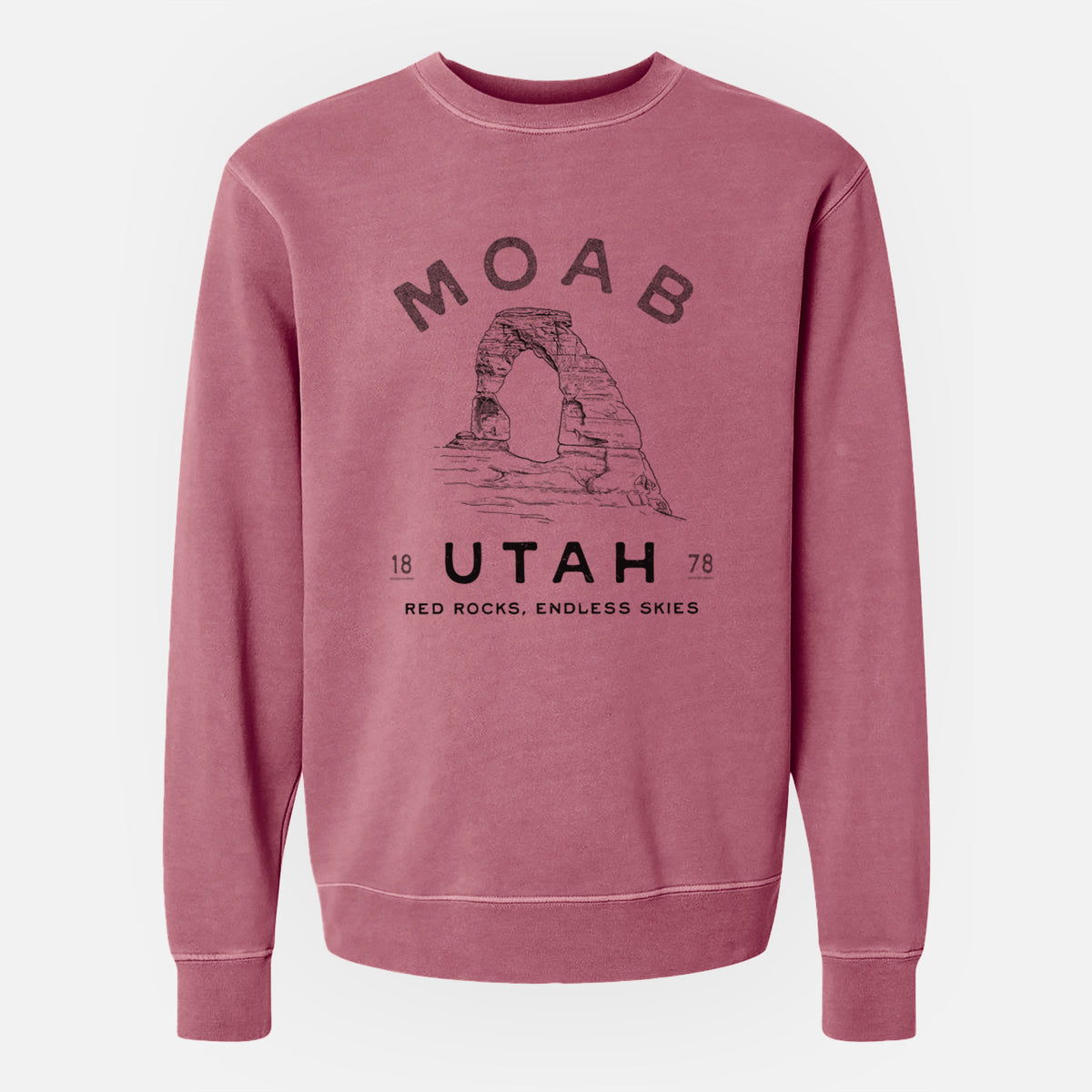 Moab Utah Delicate Arch - Unisex Pigment Dyed Crew Sweatshirt