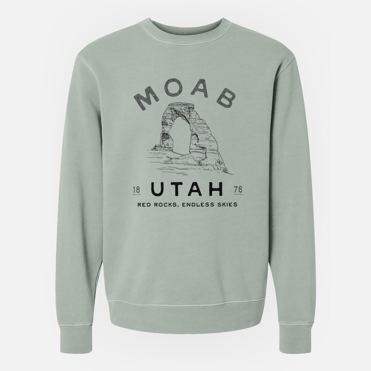 Moab Utah Delicate Arch - Unisex Pigment Dyed Crew Sweatshirt