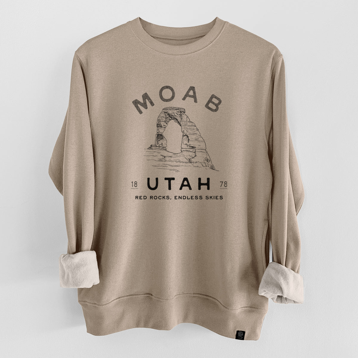 Moab Utah Delicate Arch  - Unisex Reclaimed Crewneck Sweatshirt