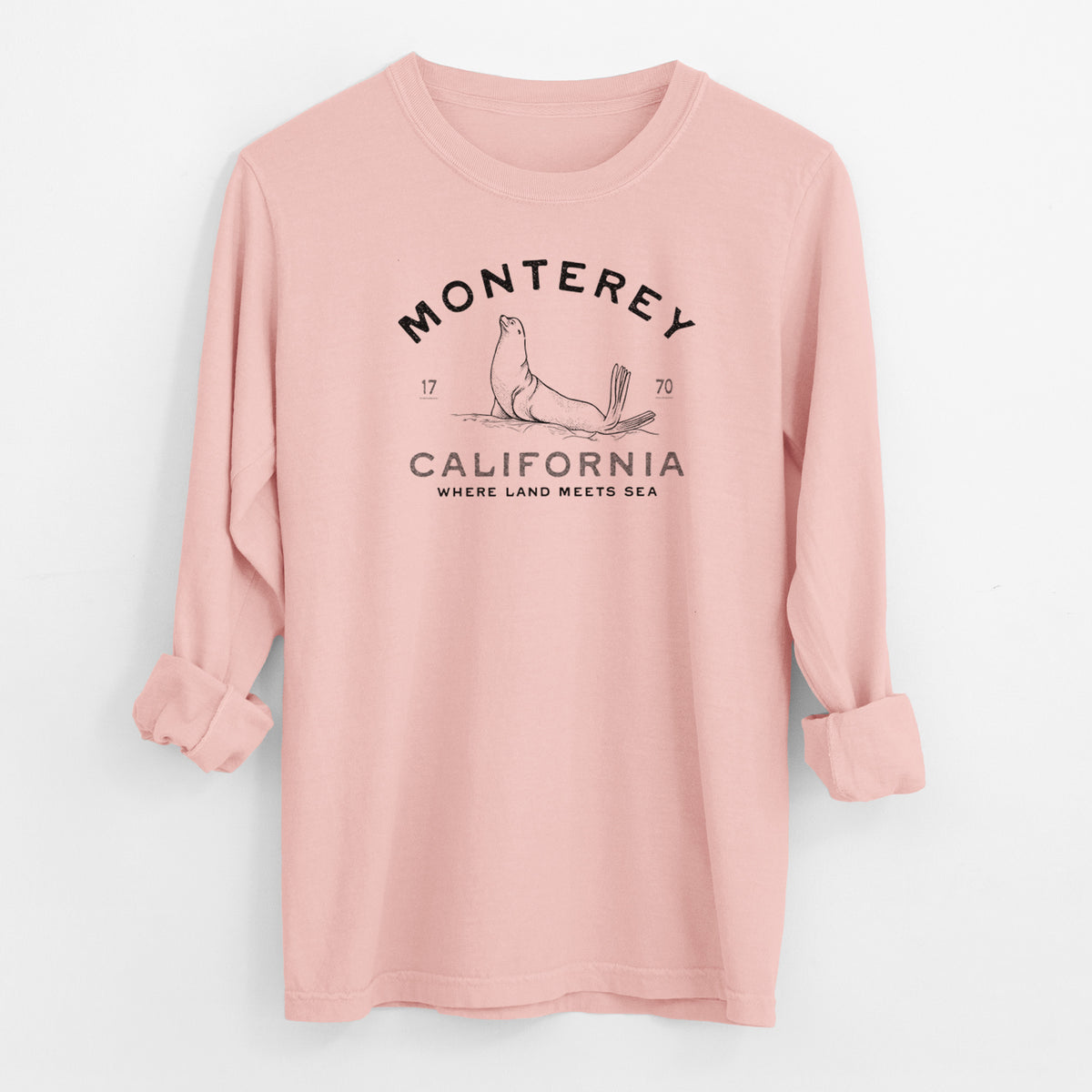 Monterey Sea Lion - Men&#39;s Heavyweight 100% Cotton Long Sleeve