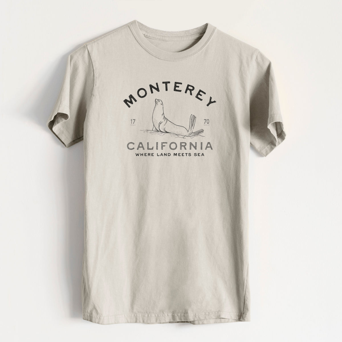 Monterey Sea Lion - Heavyweight Men&#39;s 100% Organic Cotton Tee