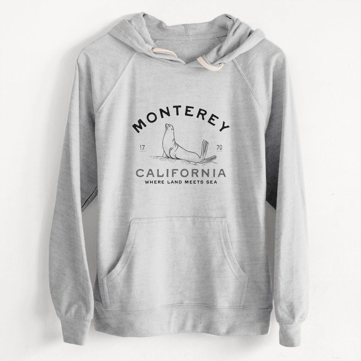 CLEARANCE - Monterey Sea Lion  - Unisex Slim Fit Loopback Terry Hoodie