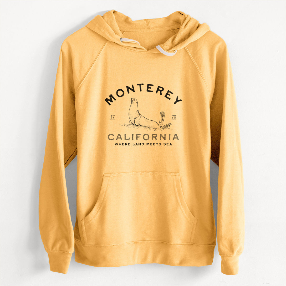 CLEARANCE - Monterey Sea Lion  - Unisex Slim Fit Loopback Terry Hoodie