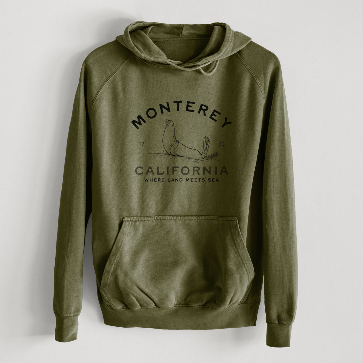 Monterey Sea Lion  - Mid-Weight Unisex Vintage 100% Cotton Hoodie