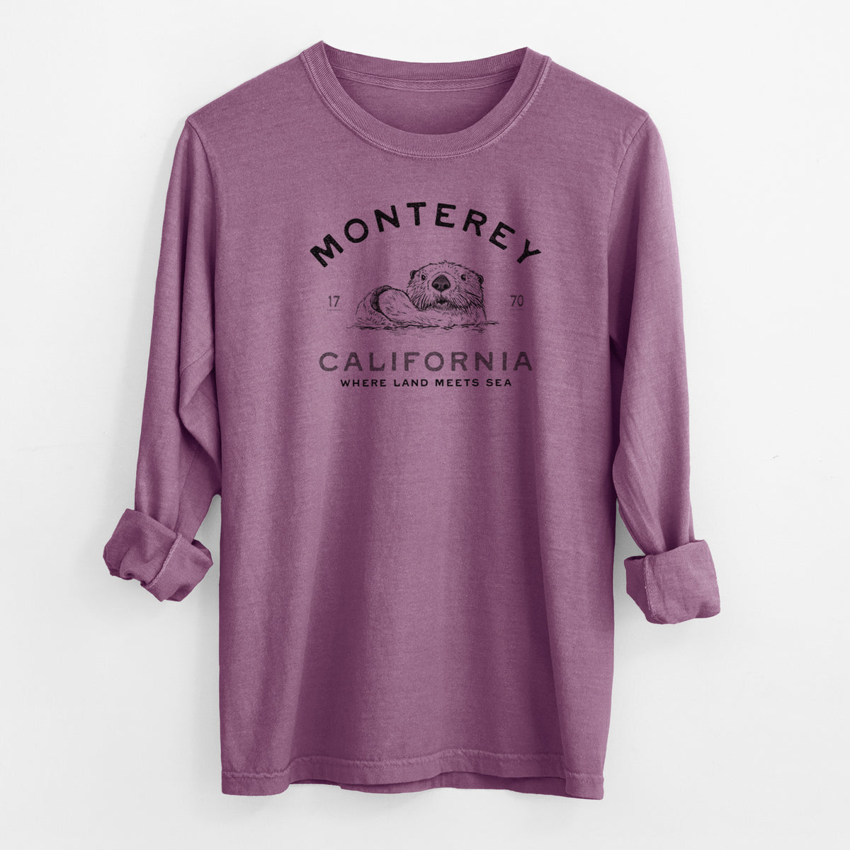 Monterey Sea Otter - Men&#39;s Heavyweight 100% Cotton Long Sleeve