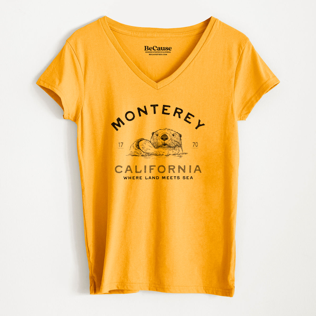 Monterey Sea Otter - Women&#39;s 100% Recycled V-neck