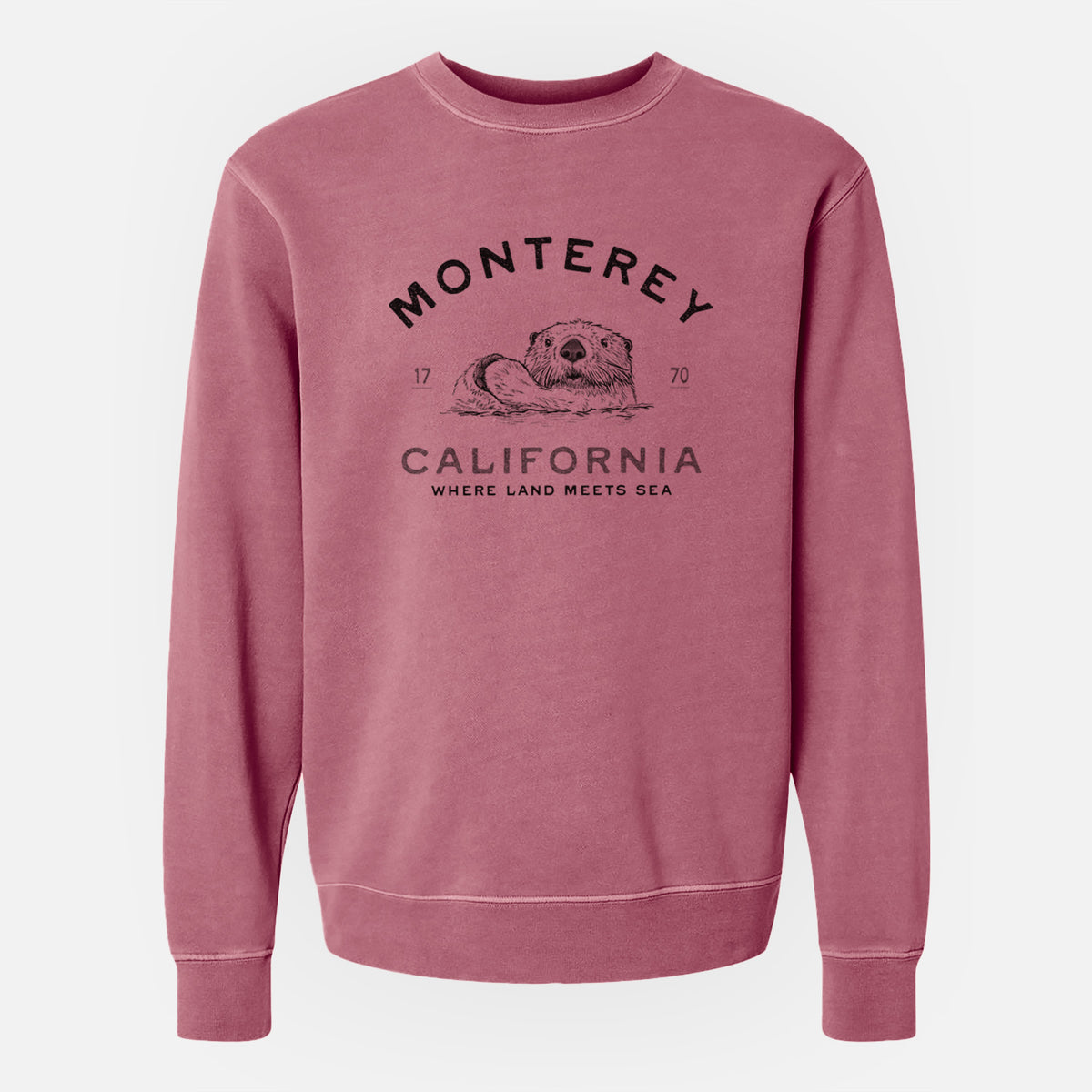 Monterey Sea Otter - Unisex Pigment Dyed Crew Sweatshirt