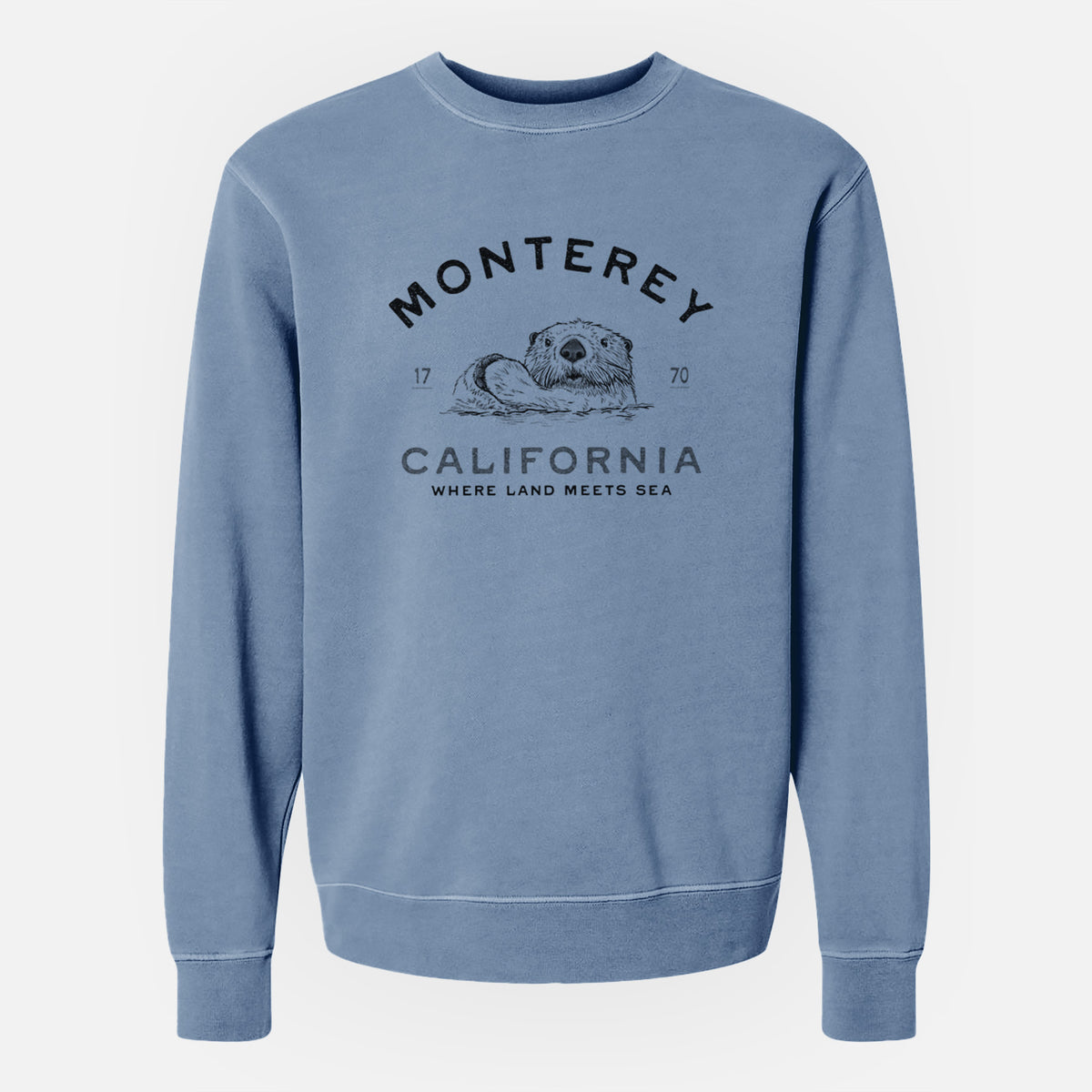 Monterey Sea Otter - Unisex Pigment Dyed Crew Sweatshirt