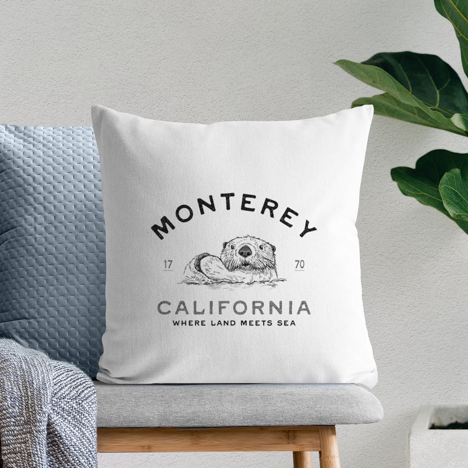 Monterey Sea Otter - Throw Pillow Cover