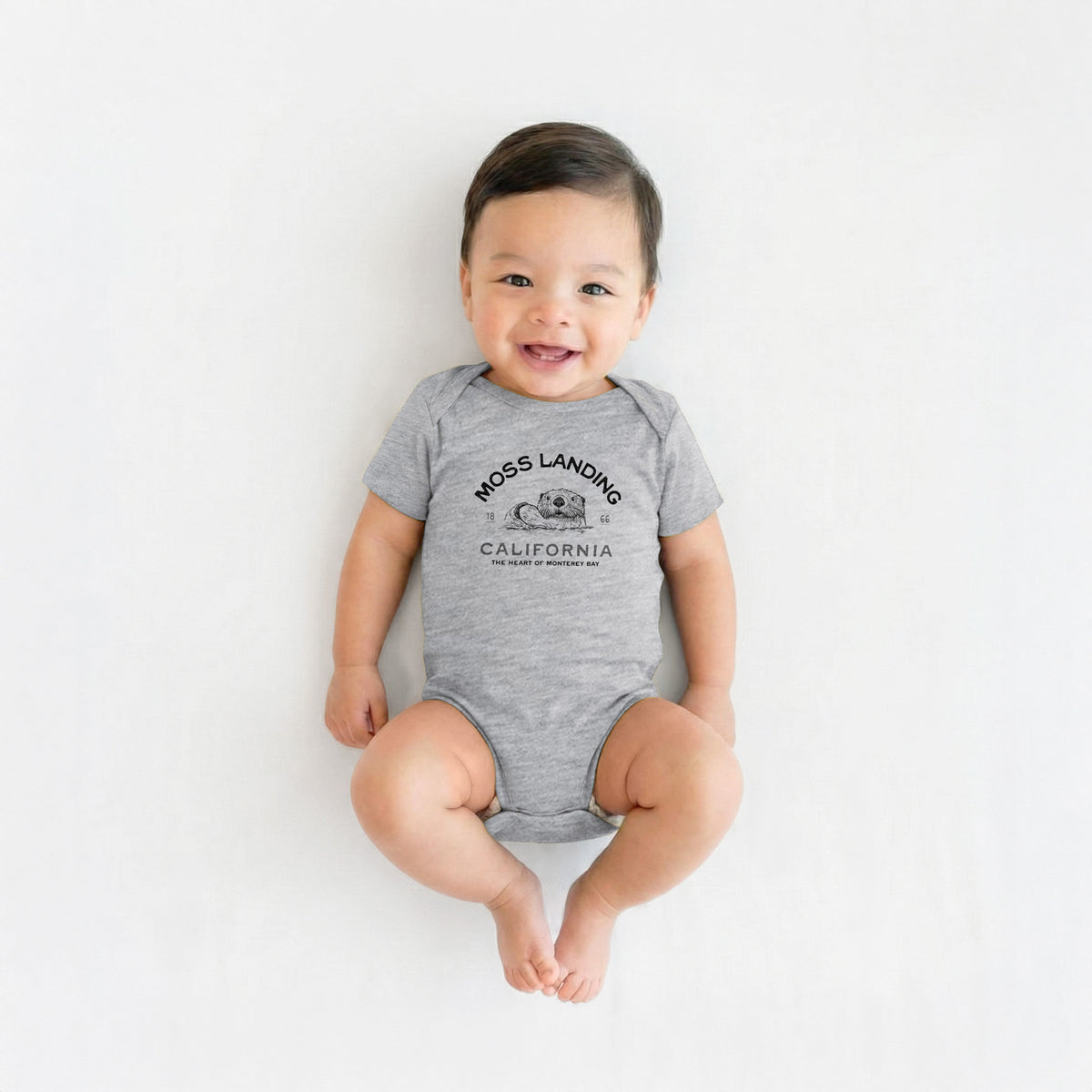 Moss Landing California - Sea Otter - Baby Fine Jersey Bodysuit