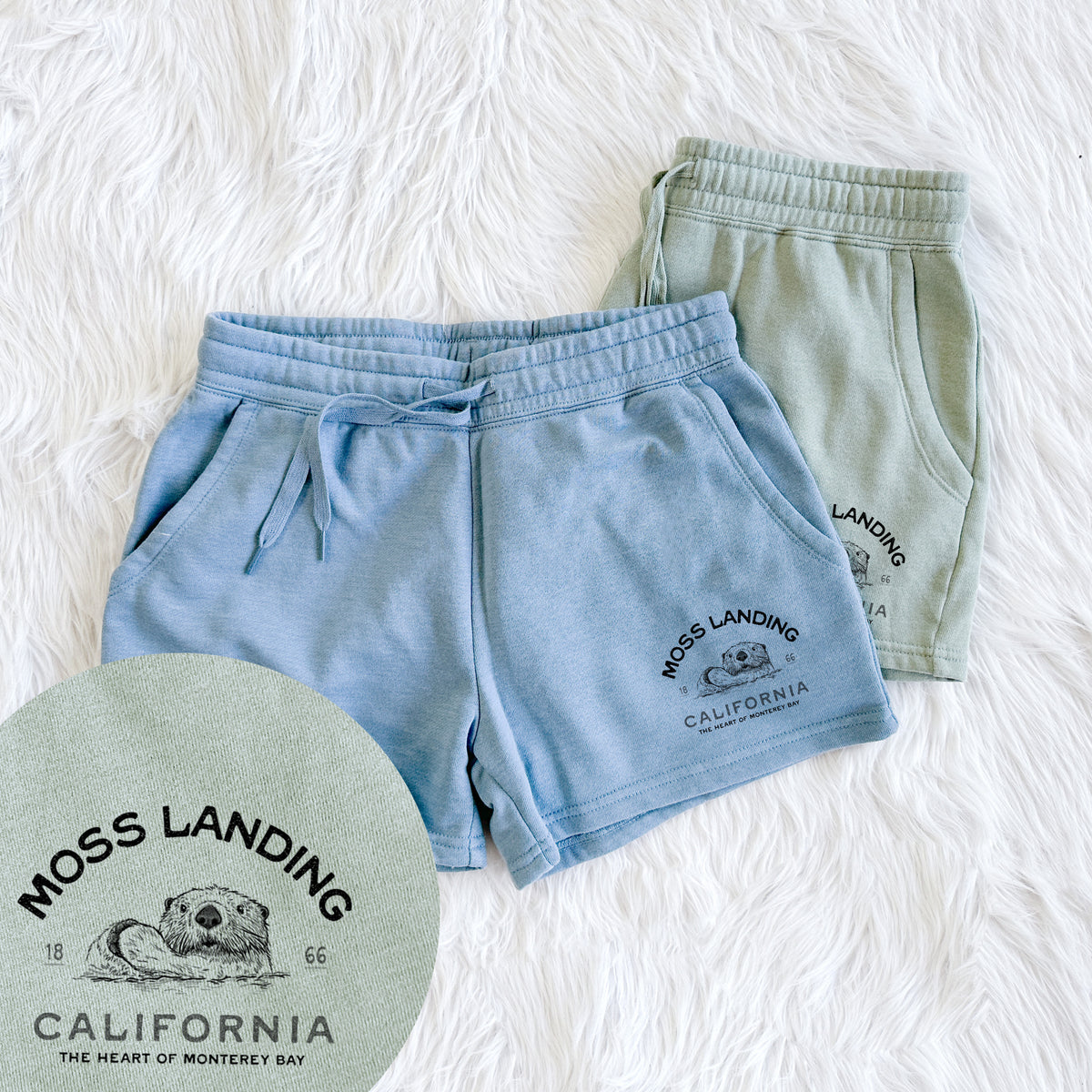 Moss Landing California - Sea Otter - Women's Cali Wave Shorts