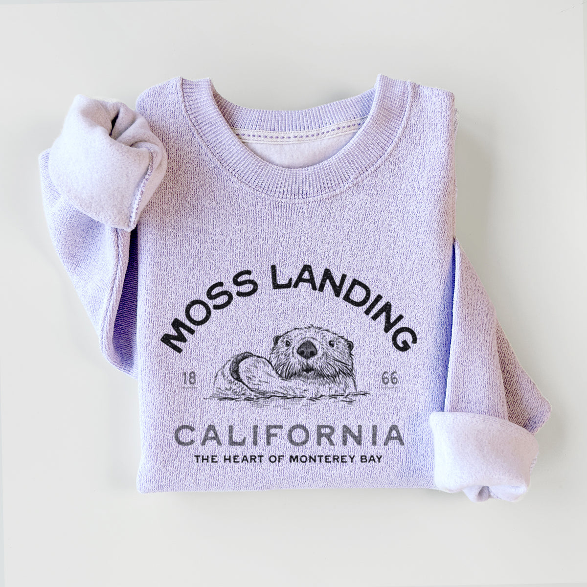 Moss Landing California - Sea Otter - Knit Sweatshirt