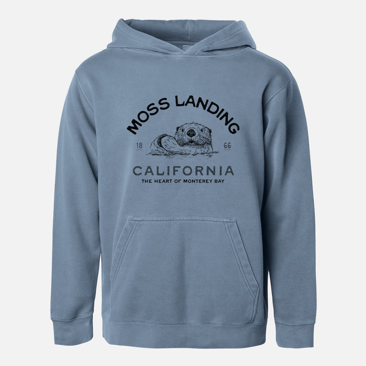 Moss Landing California - Sea Otter - Youth Pigment Dyed Hoodie