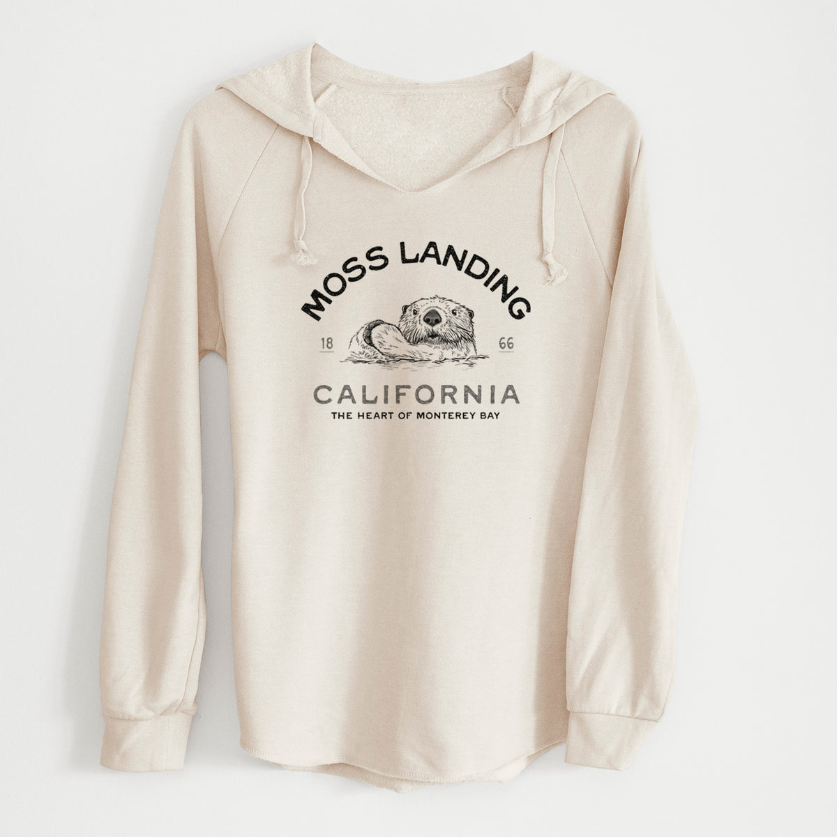 Moss Landing California - Sea Otter - Cali Wave Hooded Sweatshirt