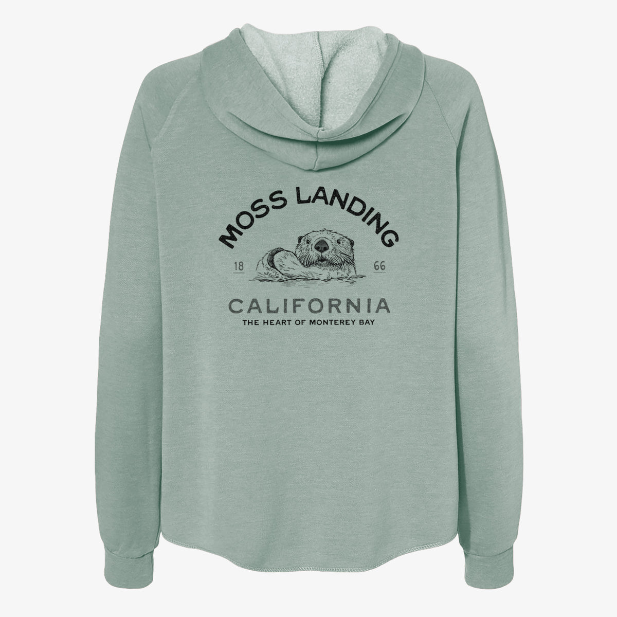 Moss Landing California - Sea Otter - Women's Cali Wave Zip-Up Sweatshirt