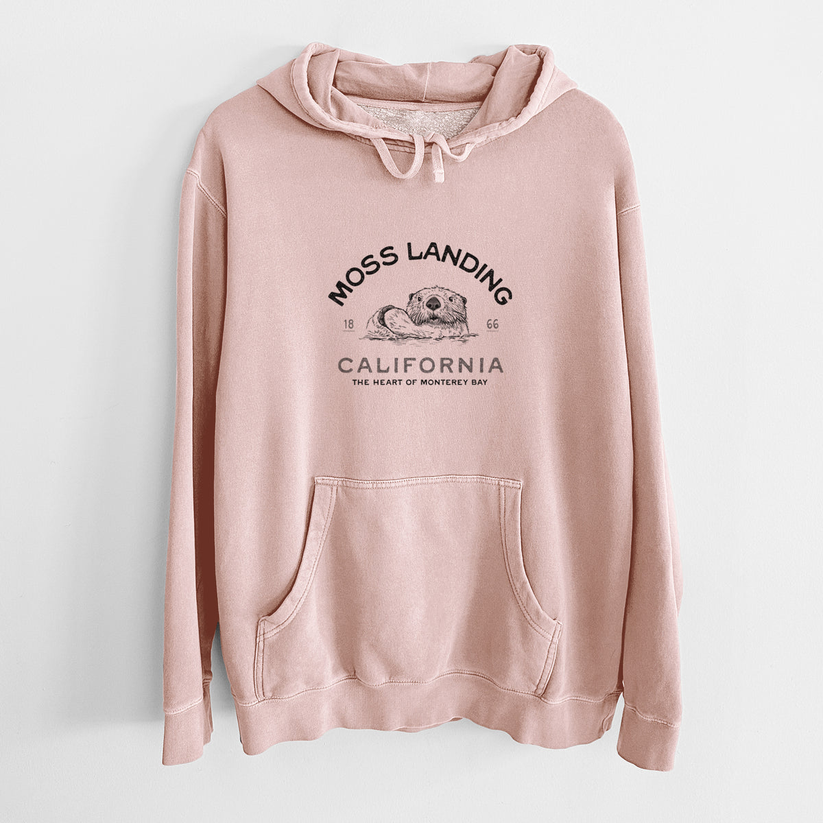 Moss Landing California - Sea Otter - Unisex Pigment Dyed Hoodie