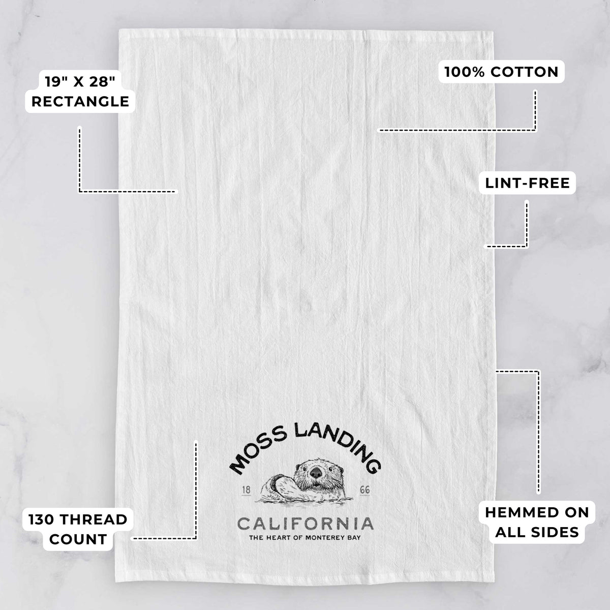 Moss Landing California - Sea Otter Tea Towel