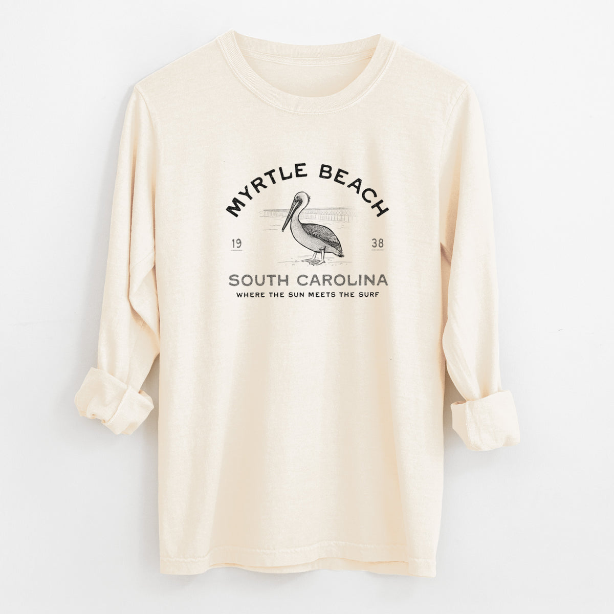 Myrtle Beach Pelican - Unisex Comfort Colors 100% Cotton Long Sleeve