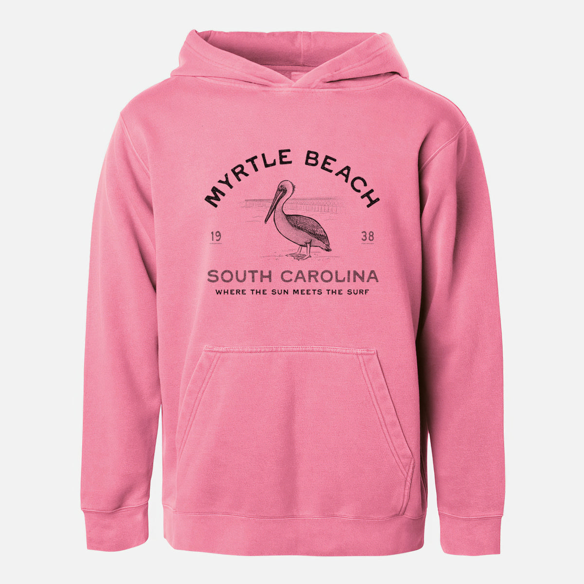 Myrtle Beach Pelican - Youth Pigment Dyed Hoodie